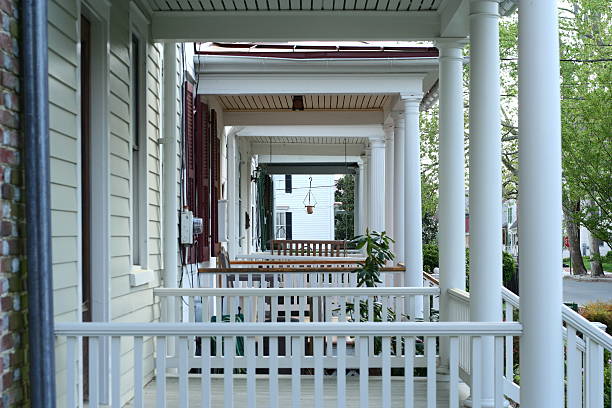 Porches 18th century porches in Chestertown, Maryland chestertown stock pictures, royalty-free photos & images