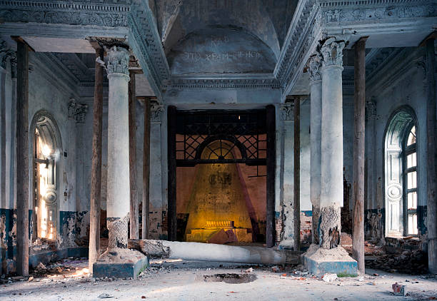 Tomb in abandoned old church