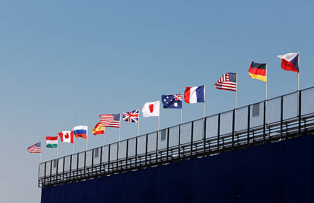 istock International Flags on Grandstand 182812814