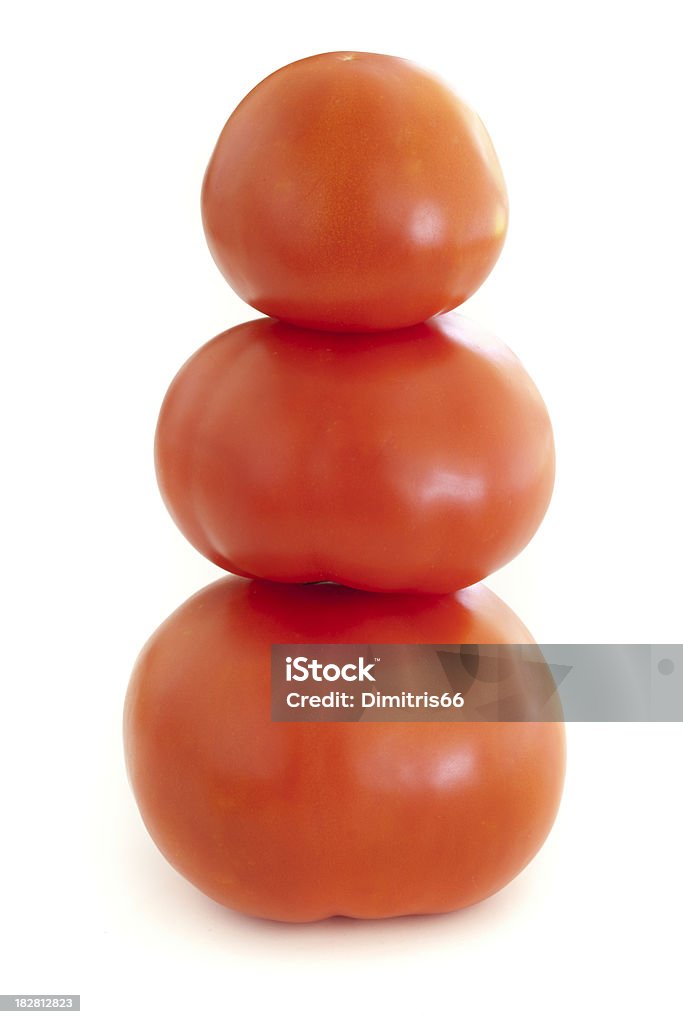 Tres Tomates en blanco - Foto de stock de Alimento libre de derechos