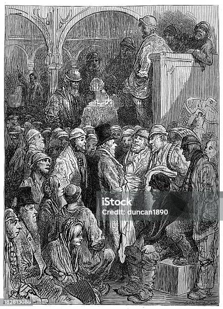 Ilustración de Victorian Londonbillingsgate Mercado y más Vectores Libres de Derechos de 1870-1879 - 1870-1879, Acontecimiento, Anticuado