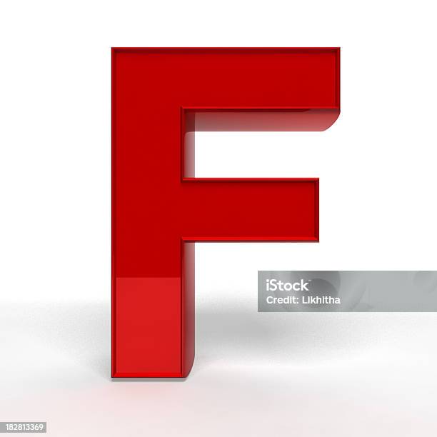 Rosso Lettera F - Fotografie stock e altre immagini di Lettera F - Lettera F, Tridimensionale, Alfabeto