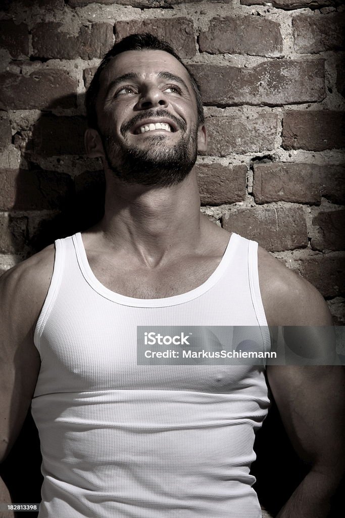 one man stands at an old wound 30-39 Years Stock Photo