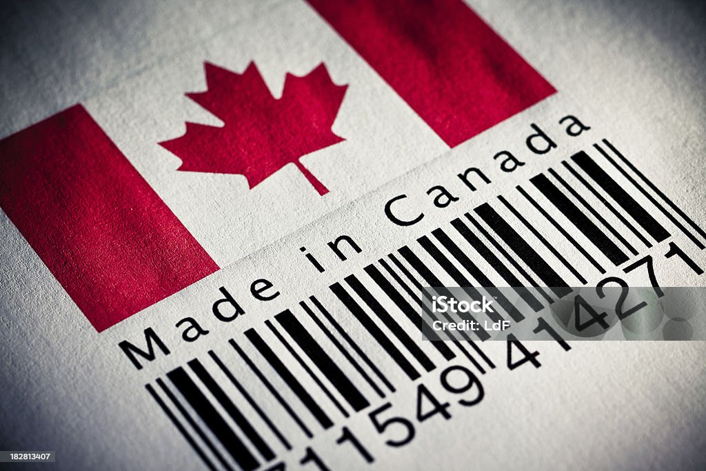 Feitas no Canadá de código de barras do produto - Foto de stock de Canadá royalty-free