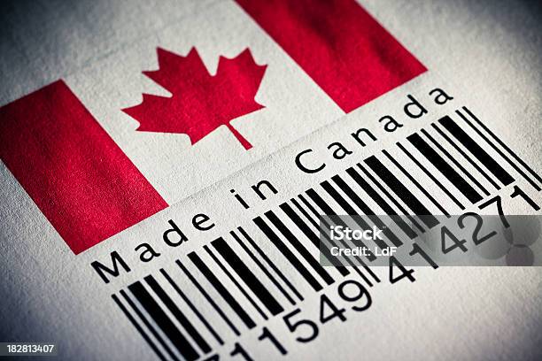 Foto de Feitas No Canadá De Código De Barras Do Produto e mais fotos de stock de Canadá - Canadá, Manufaturar, Cultura canadense