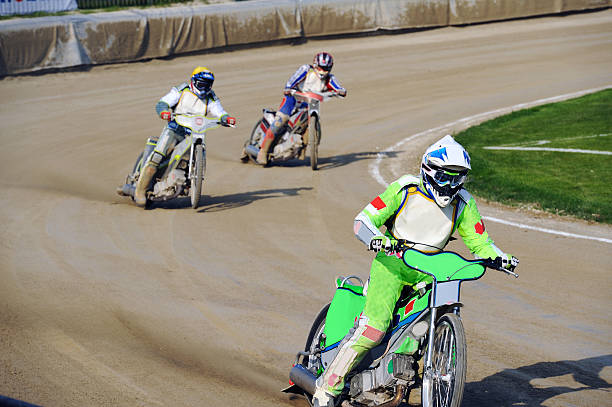 istock Speedway racers at full speed 182813490