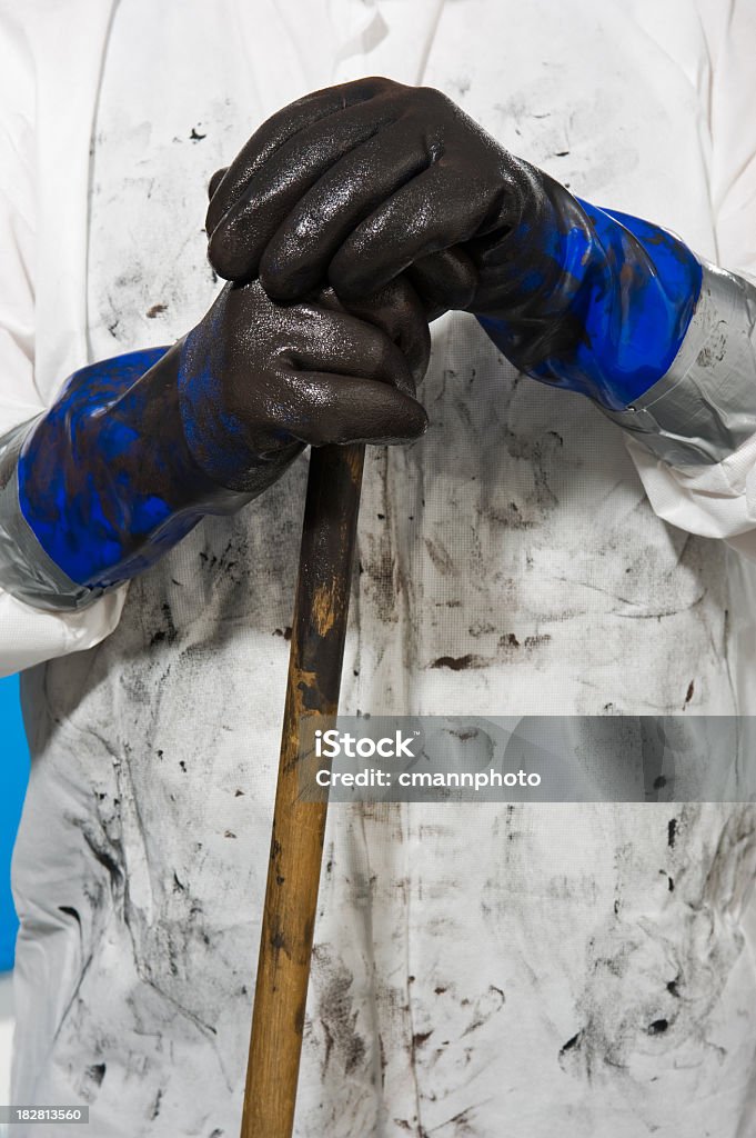 Olio macchiato per la pulizia personale - Foto stock royalty-free di Chiazza di petrolio