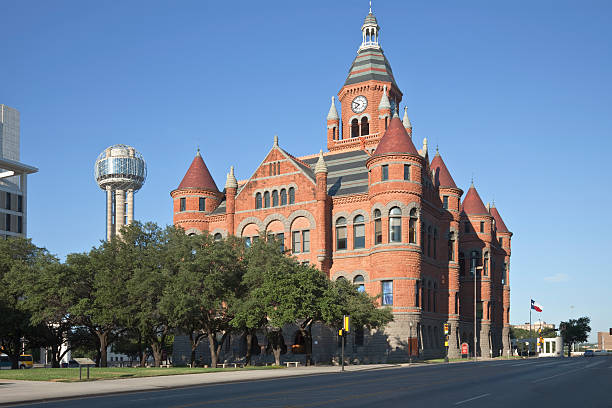 istock Dallas County Courthouse, Reunion Tower and Dealey Plaza 182813693