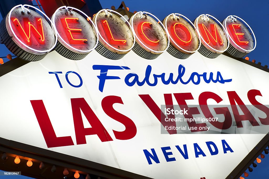 Las Vegas Strip Sign Close up of Welcome to Las Vegas Sign.  Please see my portfolio for other gambling related images. Boulevard Stock Photo