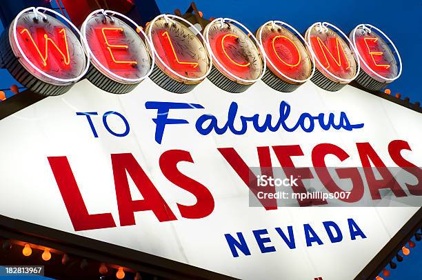 Las Vegas Strip Sign Stock Photo - Download Image Now - Boulevard, Dusk, Famous Place