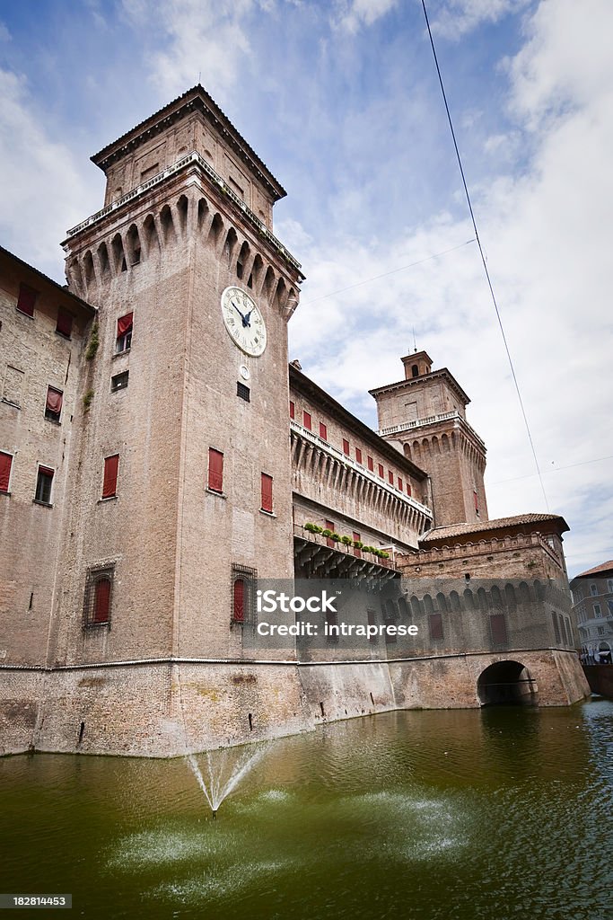 Castle Estense Medieval moated castle with water Este dynasty in Ferrara in Italy Castle Stock Photo