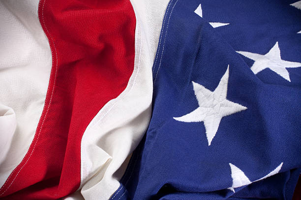 istock Red White Blue American Flag with Stars and Stripes 182814528