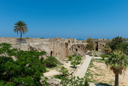 Kyrenia old harbour and castle view in Northern Cyprus. Kyrenia is populer tourist destination in Northern Cyprus. June 17, 2014