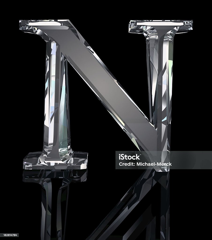 Crystal Letter N Stock Photo - Download Image Now - Silver Colored ...