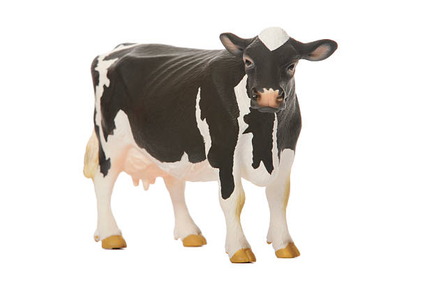 istock Black and white toy cow isolated 182815145