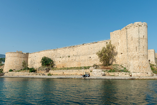 Kyrenia old harbour and castle view in Northern Cyprus. Kyrenia is populer tourist destination in Northern Cyprus. June 19, 2014