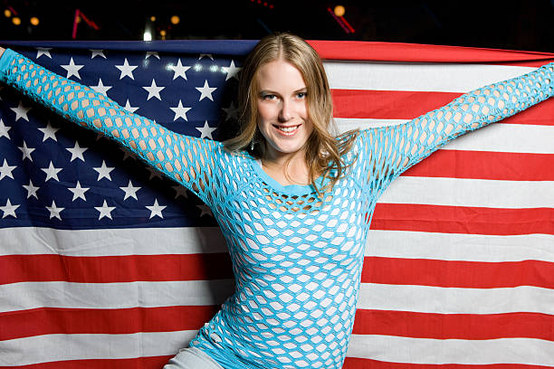 istock American Girl Holding Flag 182815168