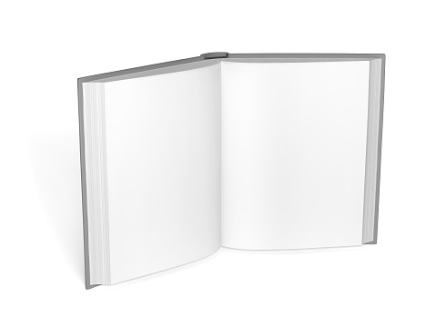 Old blank book with clipping path.