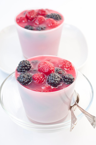 Red berry compote with rasberries and blackberries