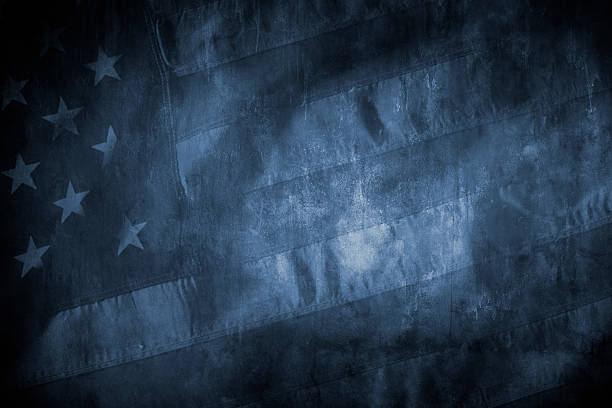 bandiera americana grunge - grungy flag foto e immagini stock