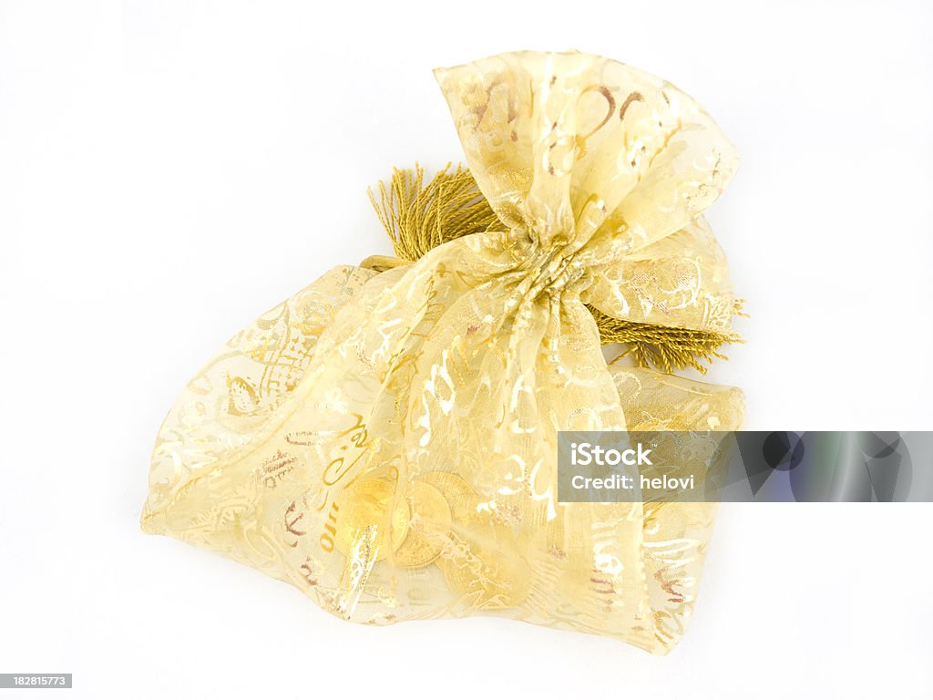 Gold presente de natal - Foto de stock de Antigo royalty-free