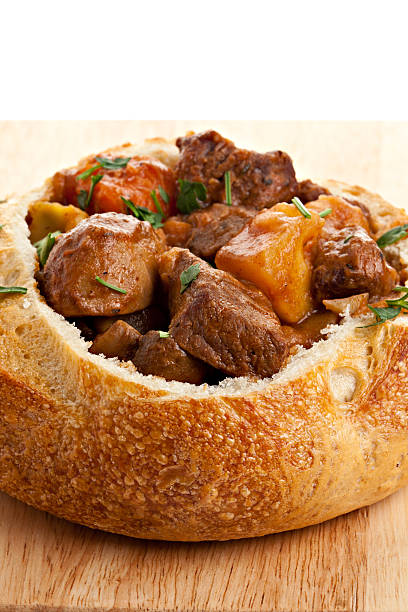 Beef And Dark Beer Stew In A Bread Bowl