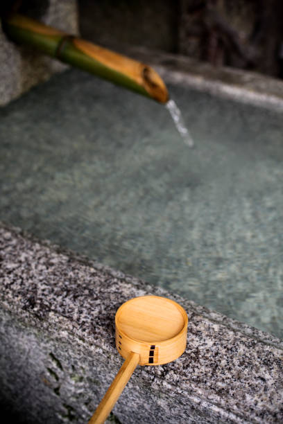 istock Ladle in the temple for cleaning hands 182816862