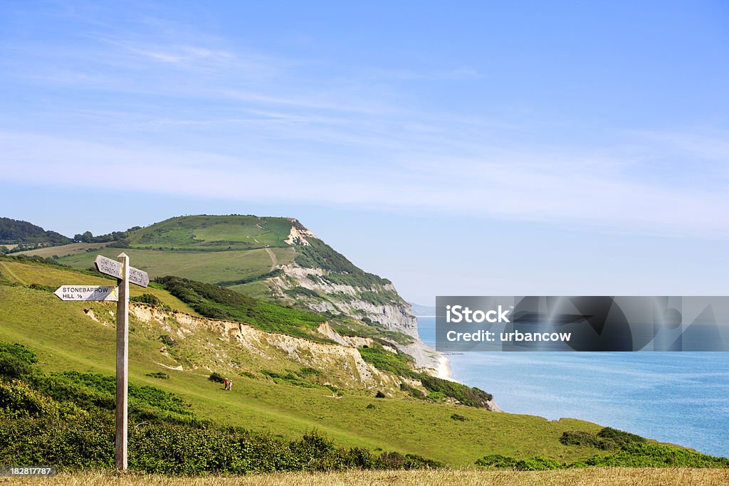 Coastal Panneau - Photo de Golden Cap libre de droits