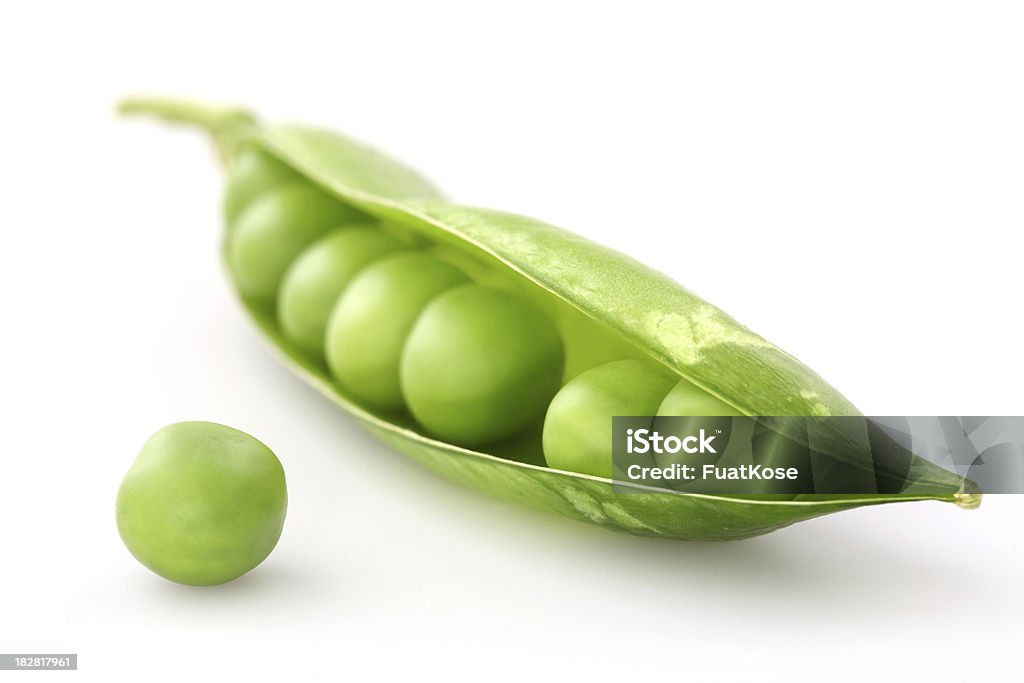 Fresh green pea Fresh green pea in the pod isolated on white background Green Pea Stock Photo