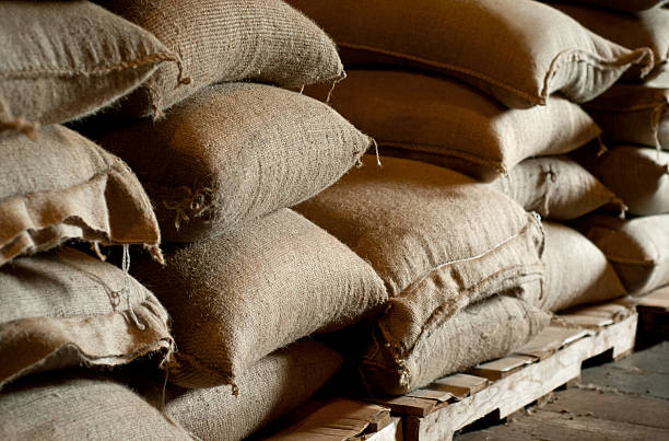 kawa - coffee sack bag warehouse zdjęcia i obrazy z banku zdjęć