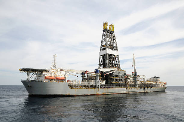 istock Drill ship. Off shore deep water oil rig. 182818380