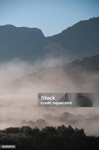 Nebbia Nella Valle Di Montagna In Spagna - Fotografie stock e altre immagini di Alba - Crepuscolo - Alba - Crepuscolo, Albero, Ambientazione esterna