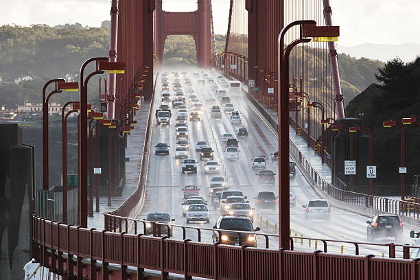 Golden Gate Bridge Traffic Rain