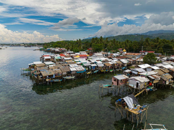 Stilt Houses over the sea in Zamboanga. Philippines. Stilt Houses over the sea in Zamboanga. Philippines. zamboanga del sur stock pictures, royalty-free photos & images