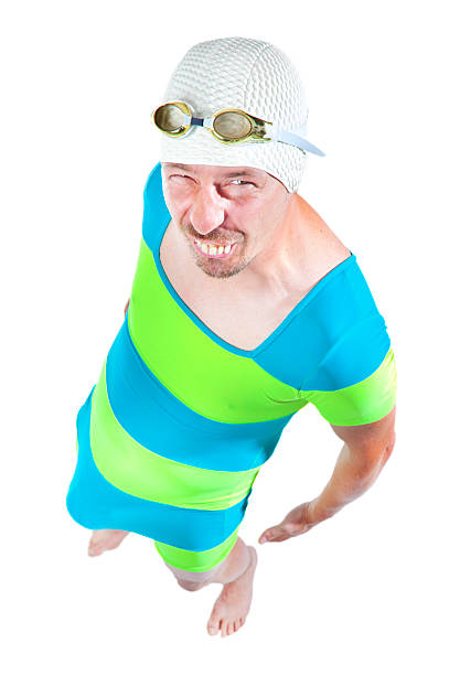 istock Geek in swimming suit 182820790