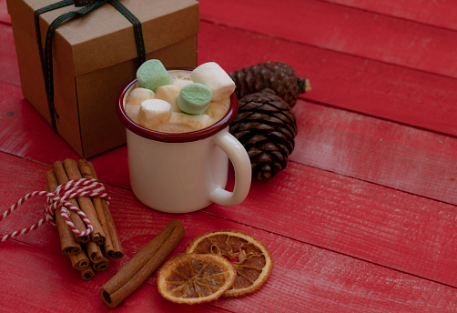 Homemade hot chocolate mug with Christmas gift