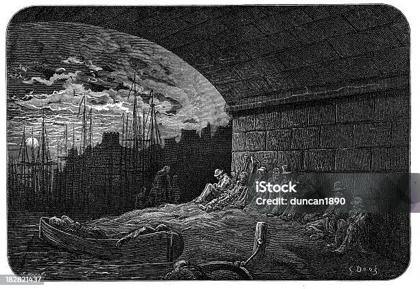 Victorian Londynw Arches - Stockowe grafiki wektorowe i więcej obrazów Londyn - Anglia - Londyn - Anglia, Człowiek bezdomny, Bezdomność