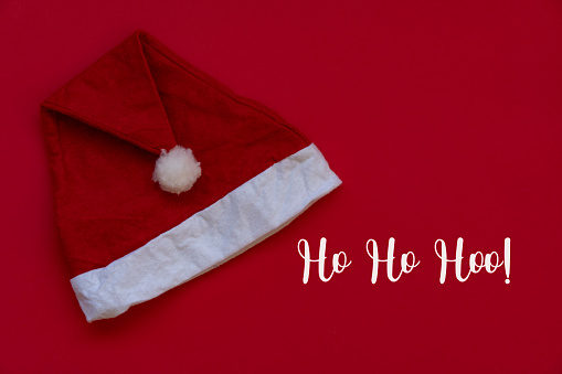 Santa Claus Hat on red background