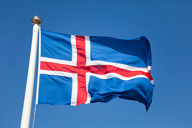 Icelandic flag stock photo