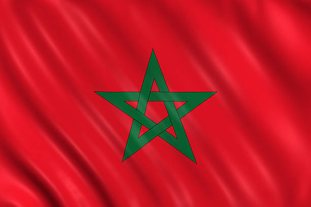 bandiera del marocco - moroccan flags foto e immagini stock