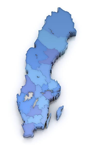 карта швеции и стран - sweden map cartography counties стоковые фото и изображения