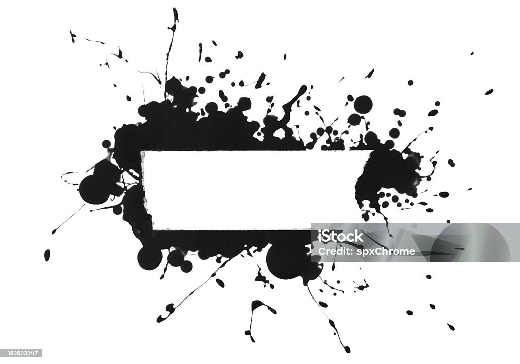 Paint Splatter Banner Paint Splatter Empty Banner. Arts Culture and Entertainment Stock Photo