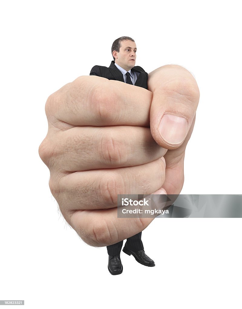 Empresário na mão gigante - Royalty-free Figura para recortar Foto de stock