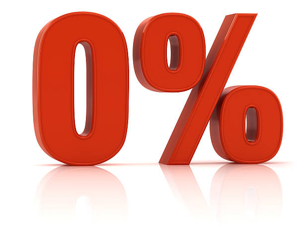 interest rate 0% stock photo
