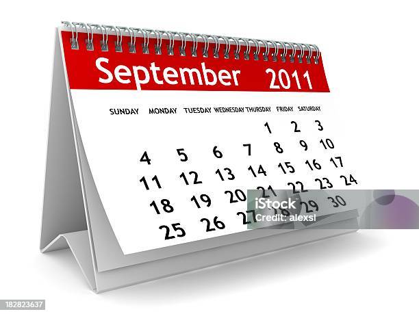 Calendario De Septiembre De 2011 Serie Foto de stock y más banco de imágenes de 2011 - 2011, Calendario, Comienzo del año escolar