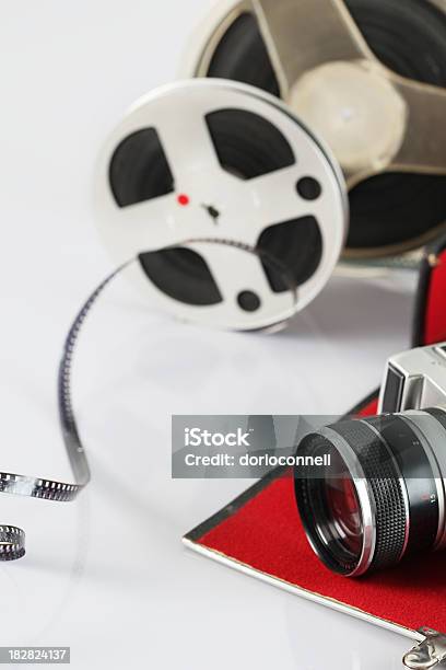 Old Film Camera And A Reel Stock Photo - Download Image Now - Analog,  Antique, Black Color - iStock