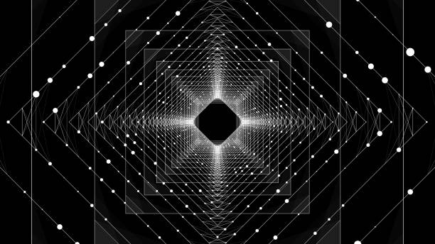 istock Cyber futuristic speed tunnel. Sci-fi vector wormhole. Abstract 3D wireframe portal with connections lines and dots. Data flow. Technology grid funnel. 1828243427