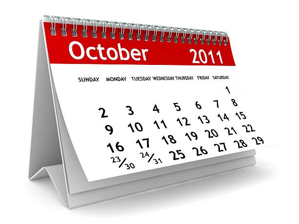 calendário de outubro de 2011-série - october calendar 2011 month imagens e fotografias de stock