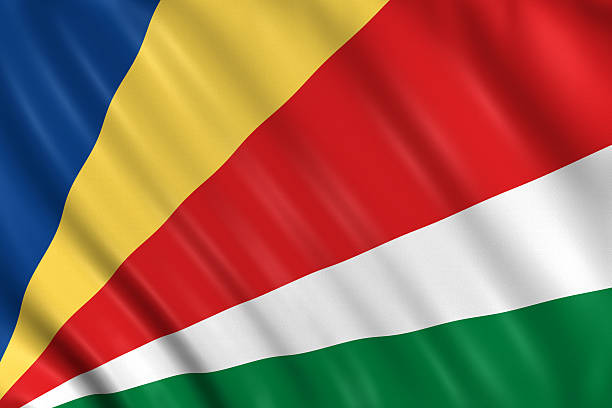 bandeira das seicheles - flag of seychelles imagens e fotografias de stock