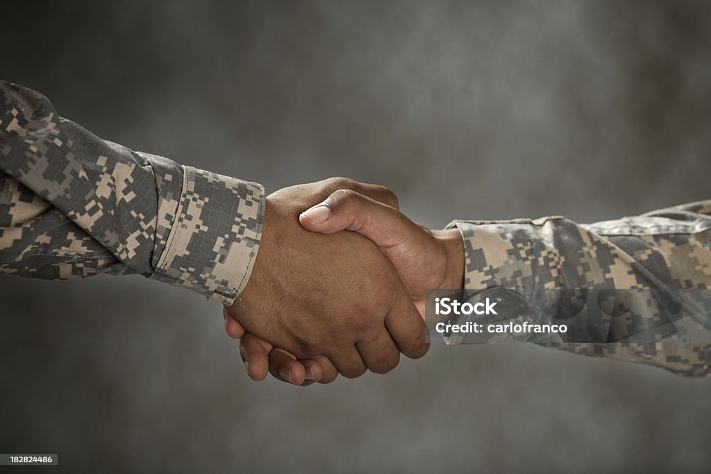 military hand shake  Handshake Stock Photo